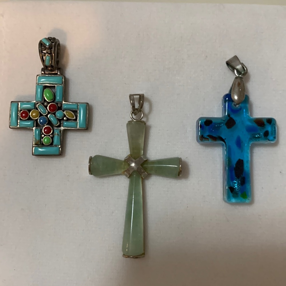Vintage Cross Pendants set of 3